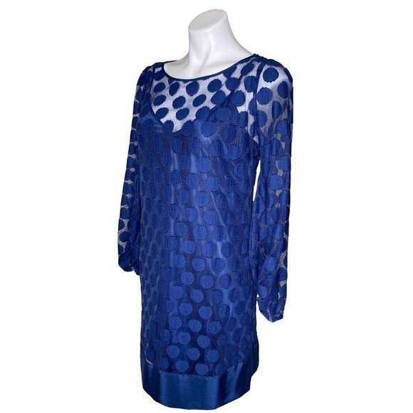 Laundry by Shelli Segal NWT $195 Polka Dot Mini Dress, Sky Blue Women's Size 8 - Picture 6 of 10